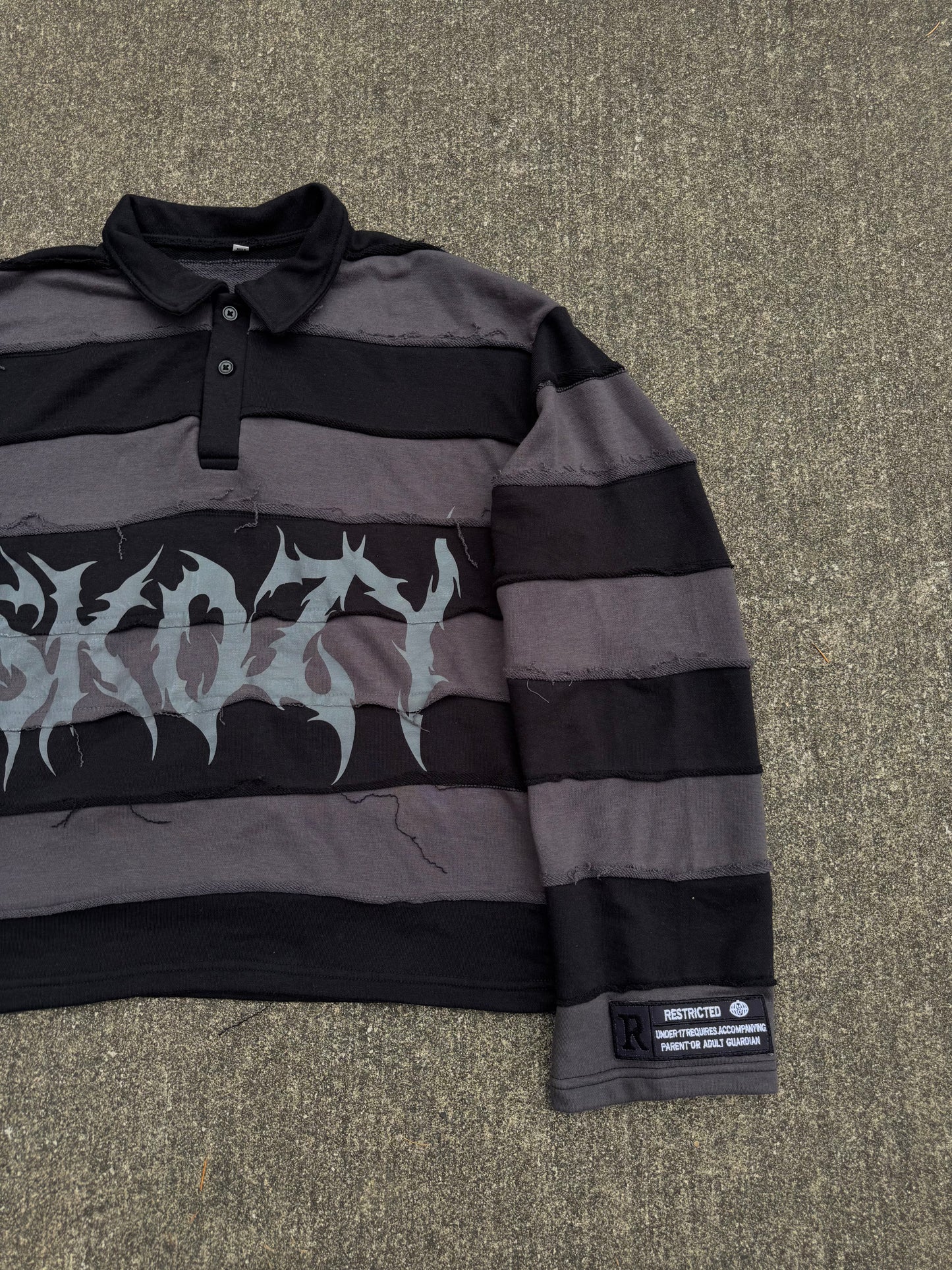 Black Collared Viewers Discretion Tee