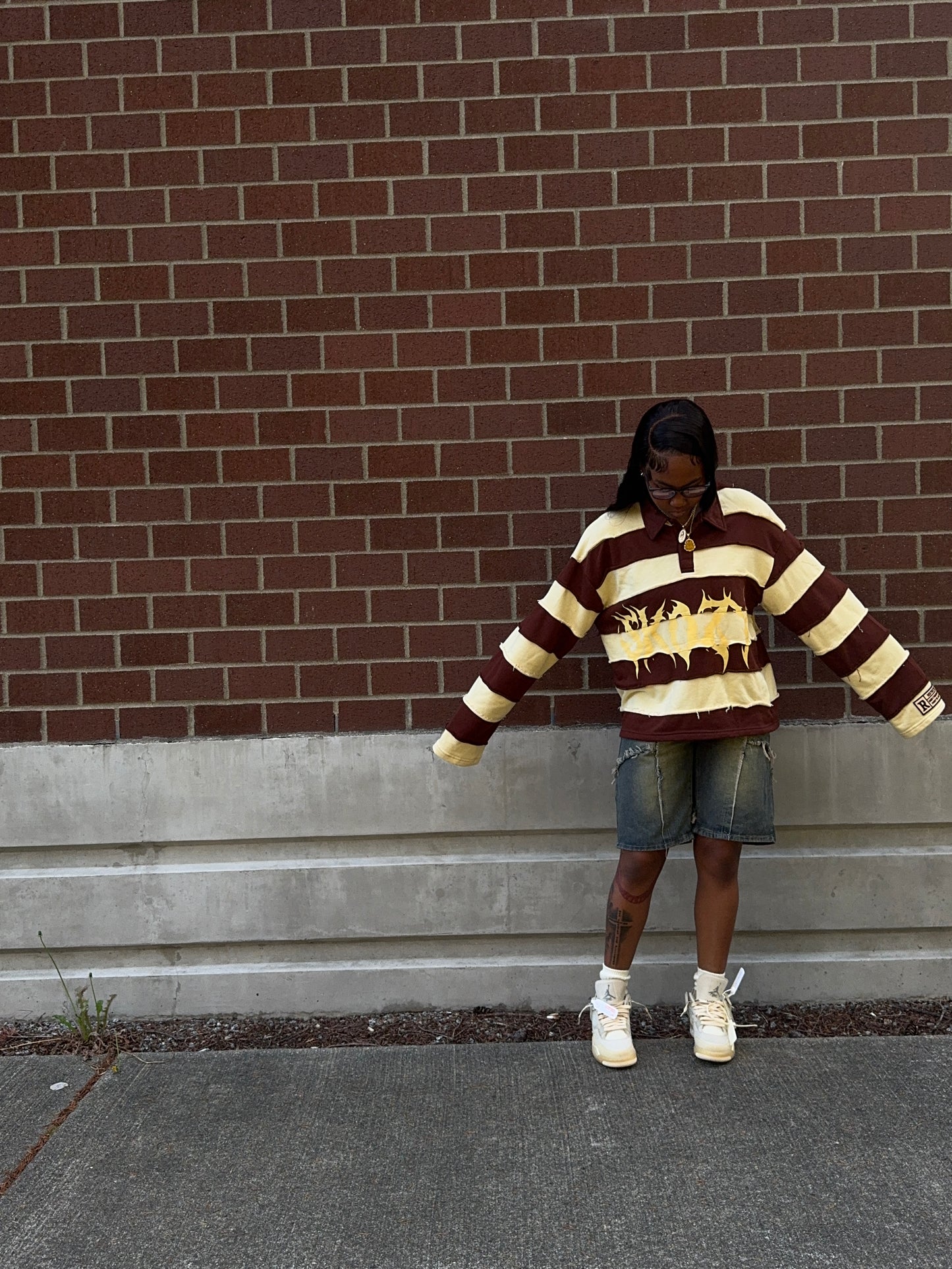 Brown Collared Viewers Discretion Tee