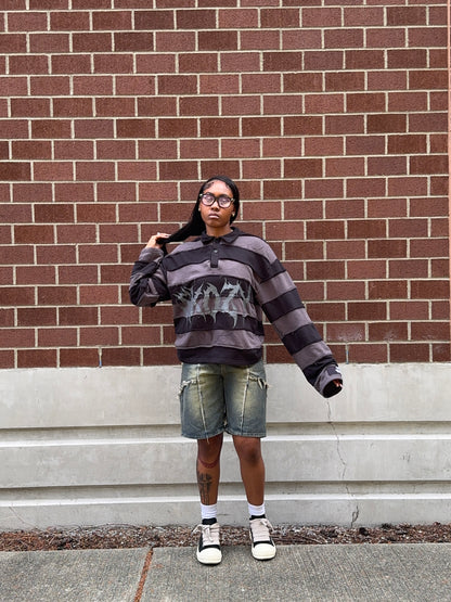 Black Collared Viewers Discretion Tee